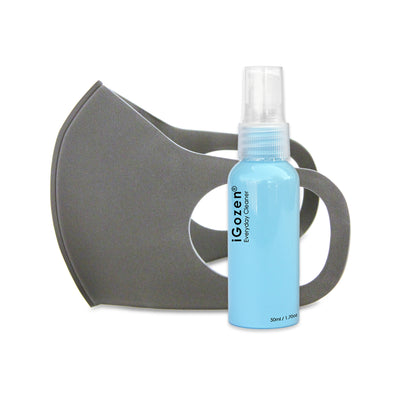 Nanosase value pack, Face Masks and iGozen Face Mask Cleaner (3 Gray + 1 Cleaner) - nanosase by iGozen