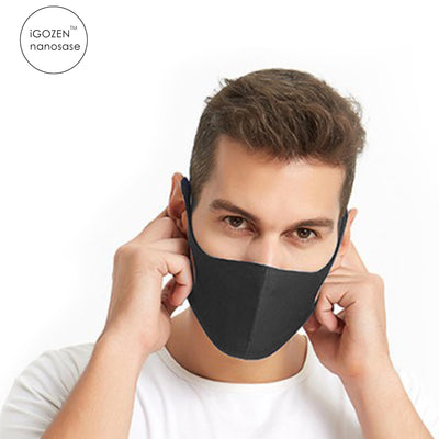 iGozen 6 Pack nanosase Unisex Adult Space Cotton Memory Foam Face Masks (Black, Set of 6) - nanosase by iGozen